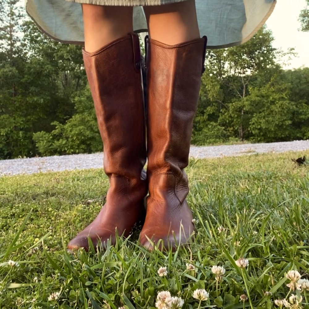 Frye Melissa Cognac Button Boots